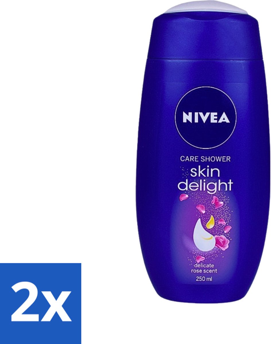2 x Nivea - Douchegel - Skin Delight Delicate Rose - 250 ml - Douchegel - Roze Geur - Hydraterende Douchegel - Zachte Huid - Glycerine