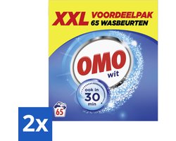 2 x OMO Waspoeder Wit 65 Wasbeurten 3,835 kg - Omo Wit XXL Waspoeder - Waspoeder - Witte Was - Stralend Wit - Snel Was