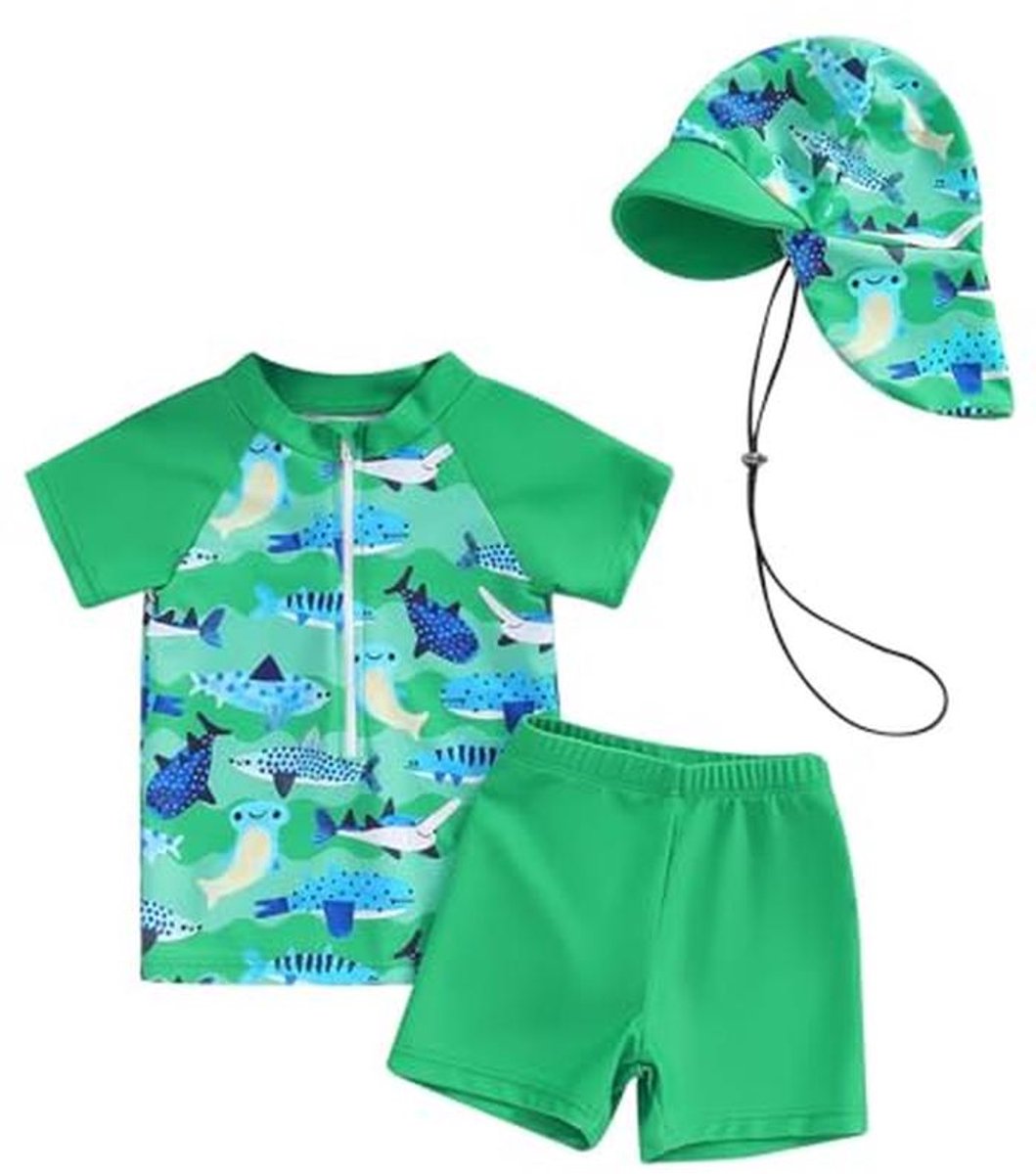Tweedehands babybadpak en zonnehoed met UV-bescherming - Korte mouwen