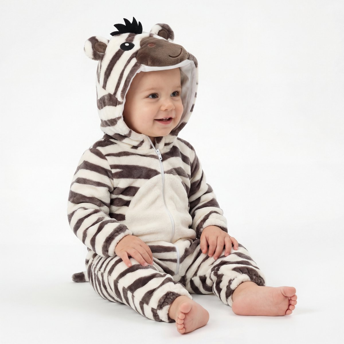 JAXY Baby Onesie - Carnavalskleding Kinderen - Verkleedkleren Jongen en Meisje - Verkleedkleding Kind - Romper - EU (label 90) - Zebra — afbeelding 2