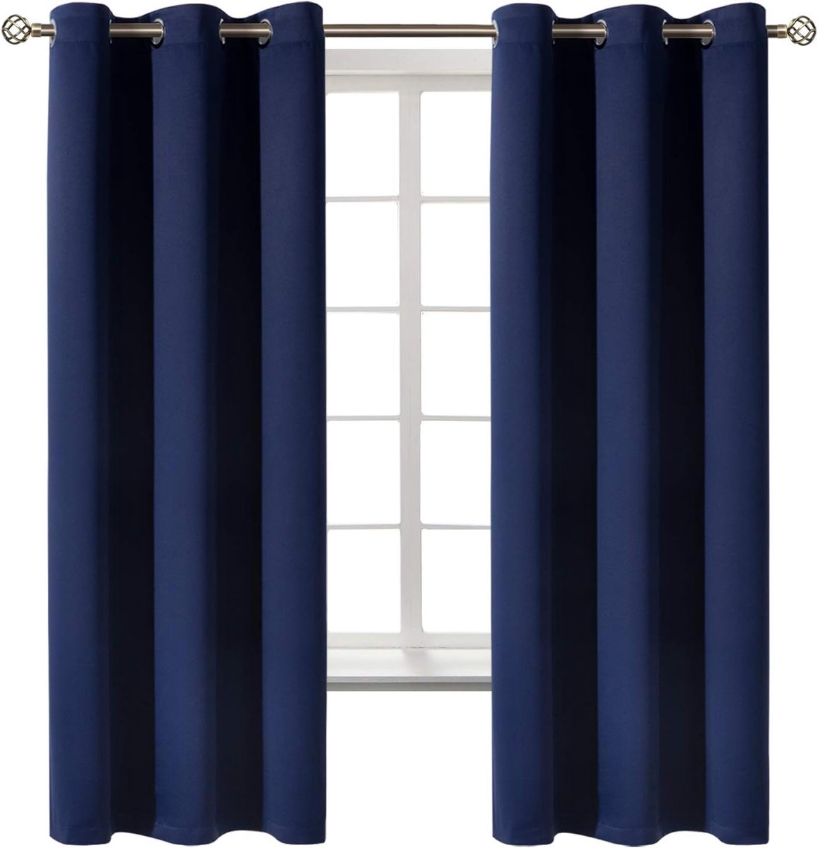 Famanu Verduisteringsgordijnen voor slaapkamer thermisch geïsoleerde kamer verduisterende gordijnen voor woonkamer set van 2 panelen 106 x 160 cm marineblauw