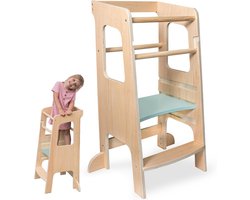Dastium Kids - Leertoren - Keukenhulp - Keukentoren - Learning Tower - Leertoren Verstelbaar - Verstelbare Leertoren - Naturel