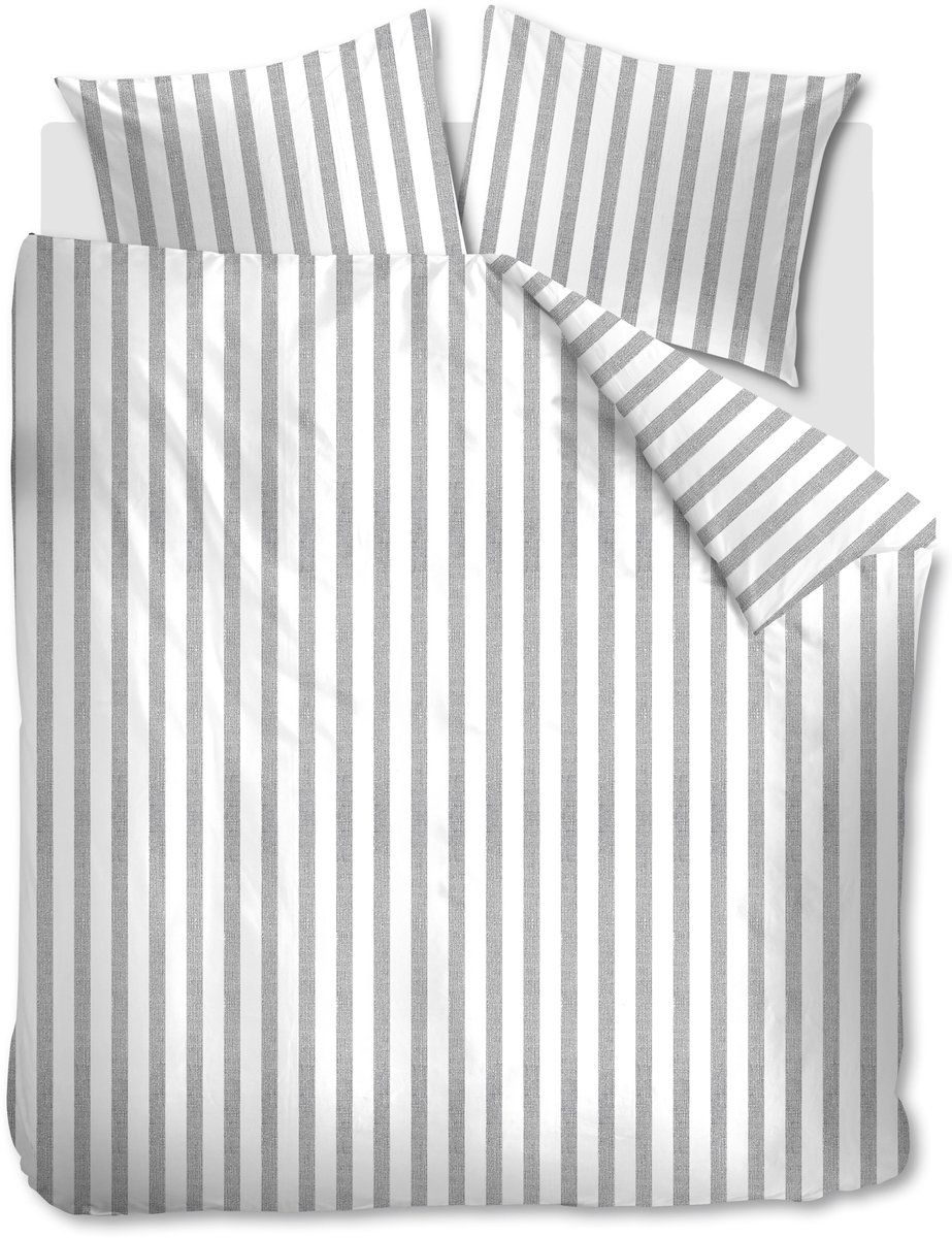 Ambiante Ally dekbedovertrek - Lits-Jumeaux XL - 260 x 200/220 cm - Zacht grijs