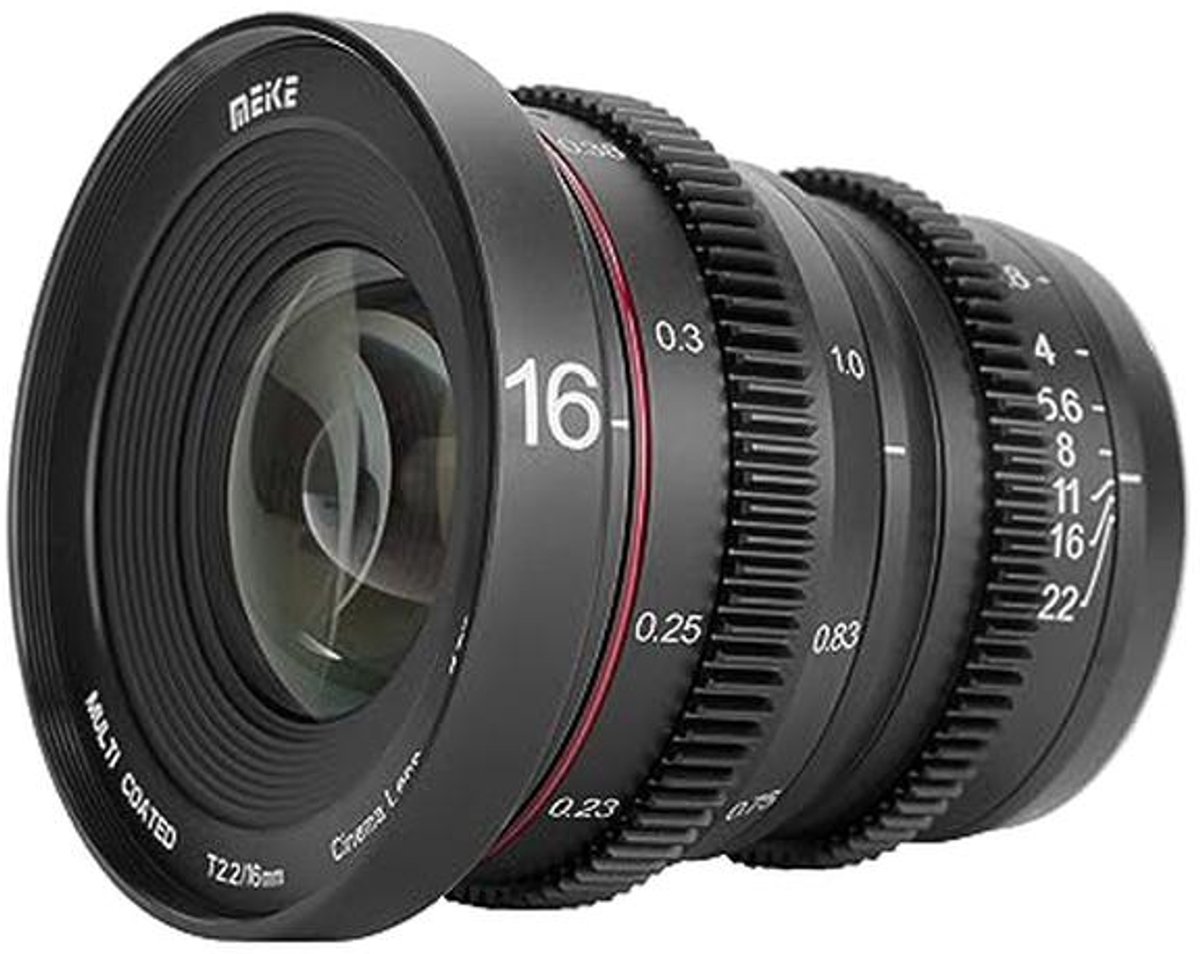 16mm T2.2 Handmatige Groothoek Prime Cinema Lens voor M43 en Cinema Camera's