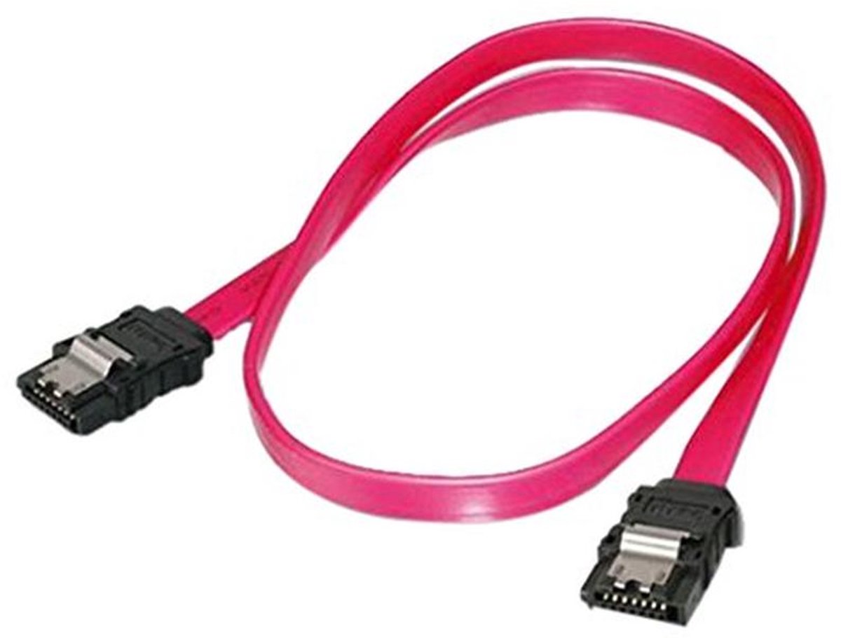 1 m SATA-kabel met 7-polige mannelijke stekker - Rood