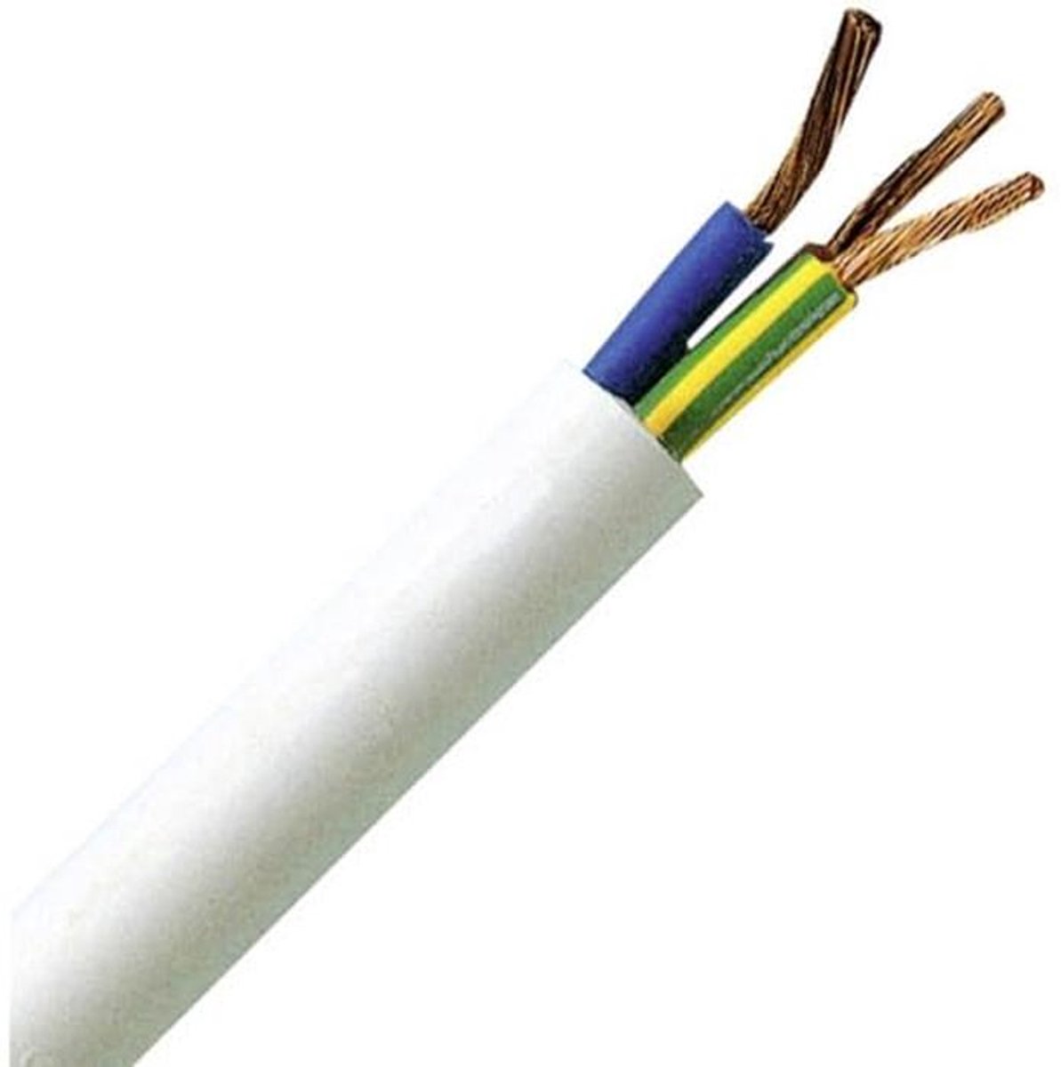 Slangleiding H05 VV-F 3G 1,5 mm² - 10 meter - Wit