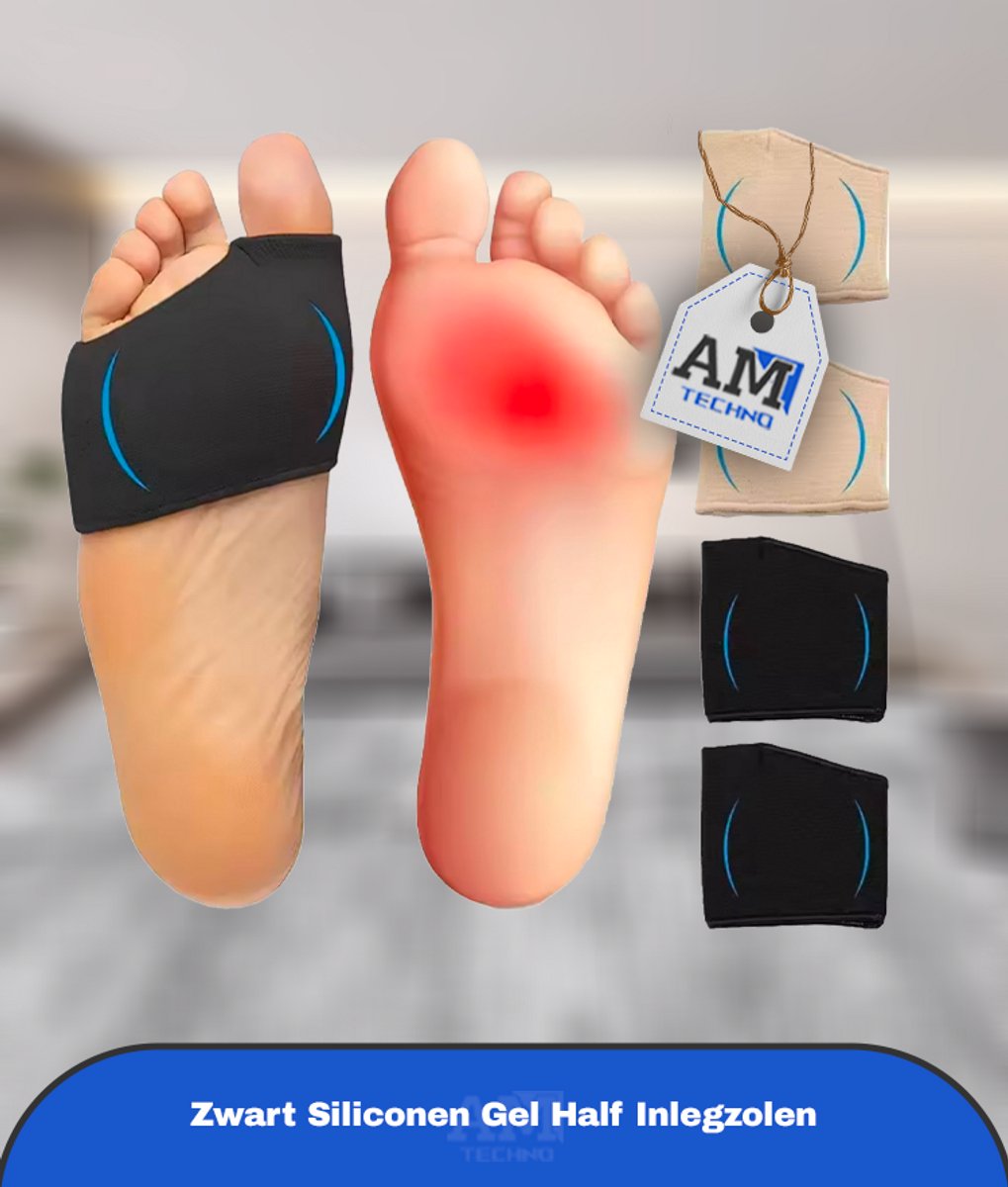 2 stuks Zwart Siliconen Gel Half Inlegzolen Vrouwen mannen Middenvoet Pads Hakken Half Honingraat Ademend Schoen Relief Vochtafvoerende Voorvoet Pad