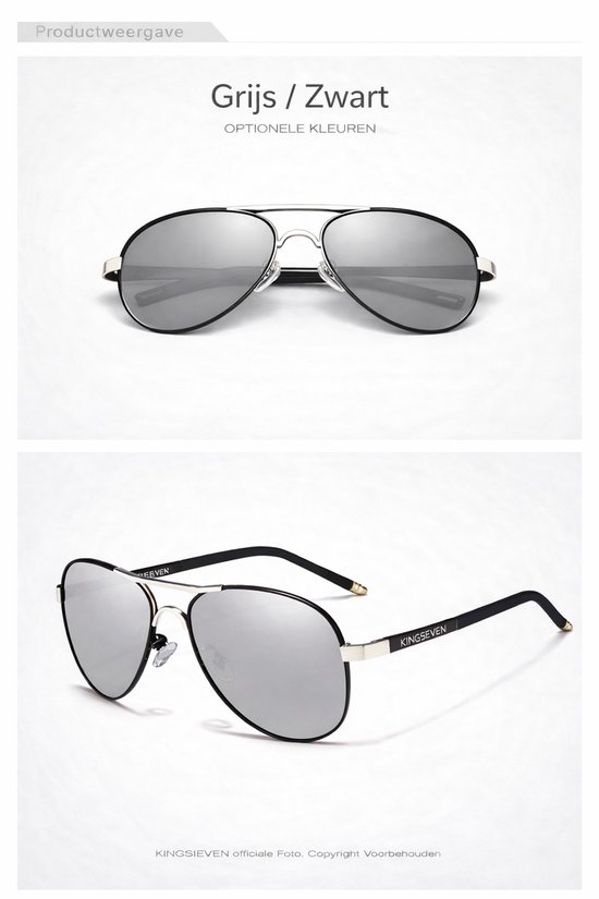 KingSeven Greystar - Pilotenbril met UV400 en polarisatie filter - Z187 van Kingseven — afbeelding 4