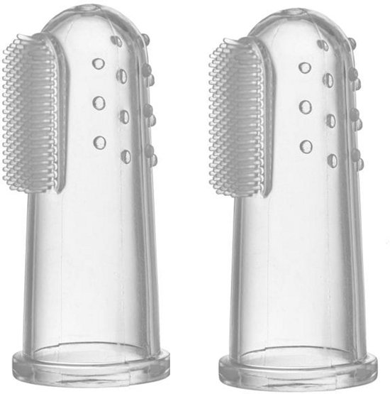 NBH - 2 Stuks Vinger Tandenborstels voor Hond of Poes