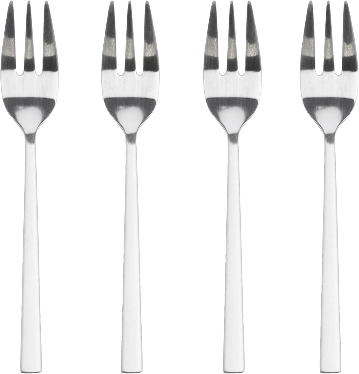 Set van 4 Roestvrijstalen Taartvorkjes/Dessertvorkjes - Stijlvol Bestek, 14,4 cm