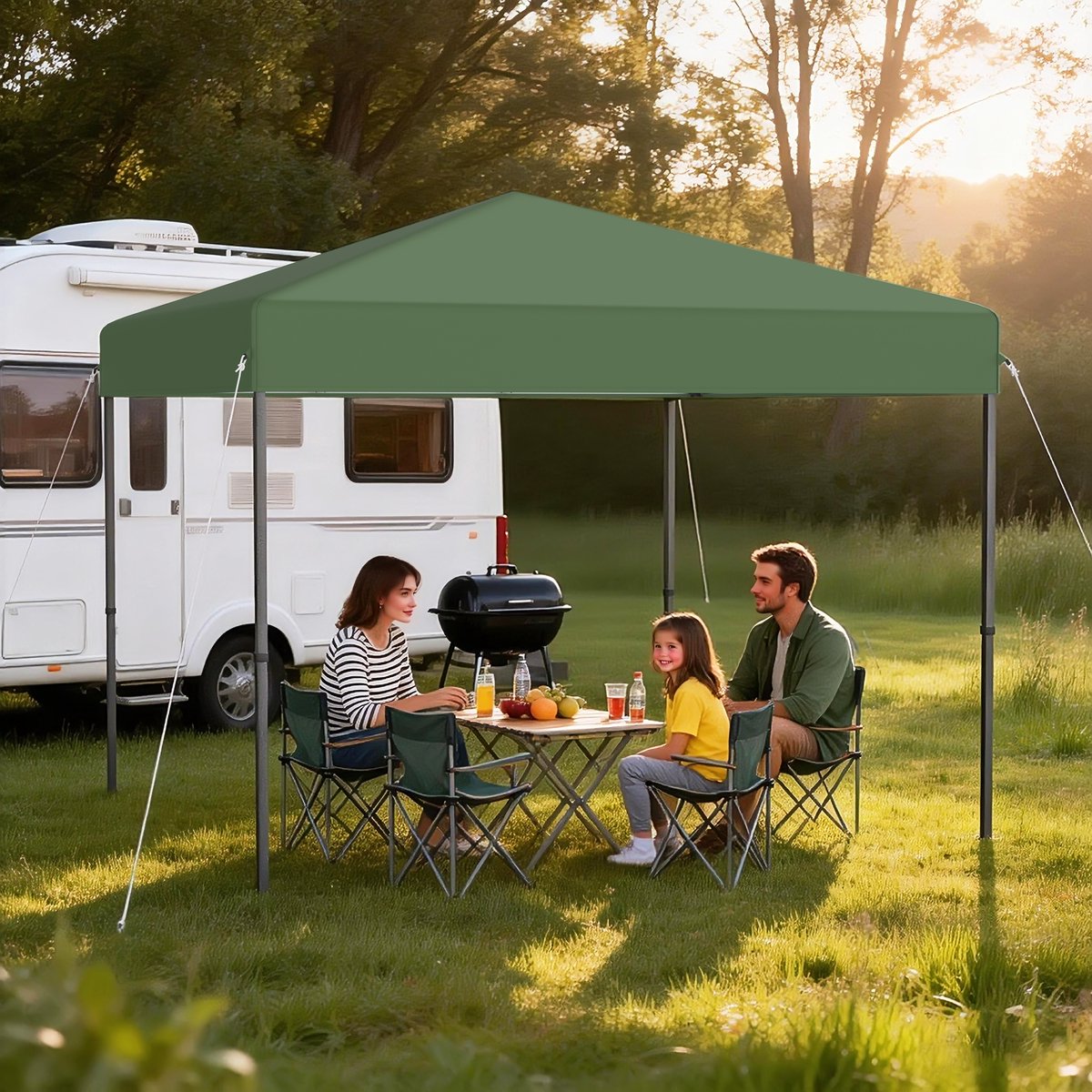 ACXIN Pop-up Partytent 3×3 m - Inklapbaar Paviljoen - Stalen Frame snelle installatiefunctie, Groen