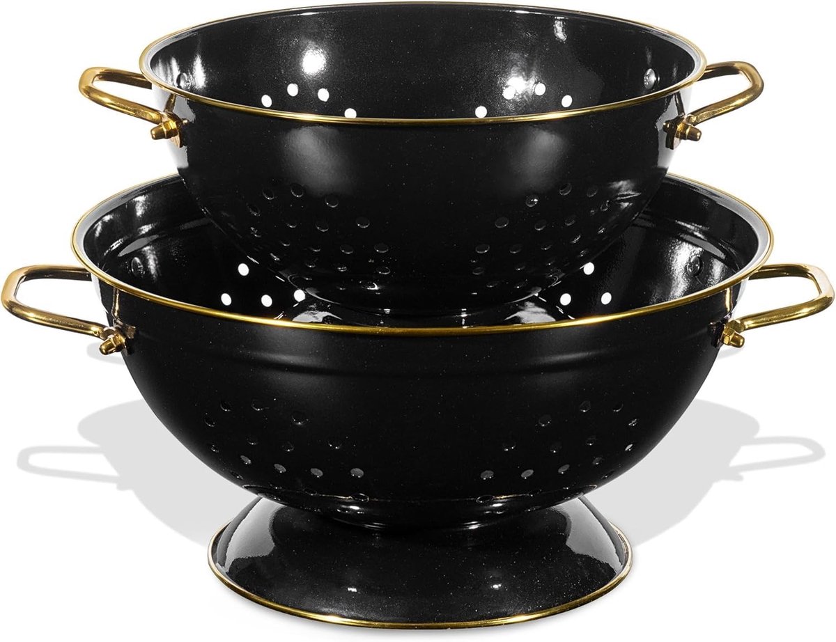 Metalen Vergiet Set 3,5 & 5 Liter - Keukenzeef voor Pasta, Fruit en Groenten met Handvat