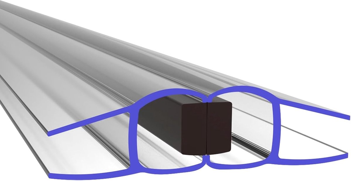 Magneet Afdichtingsprofiel Douchedeur - 2 Meter Afdichting voor Glasdikte 8mm - Waterdicht