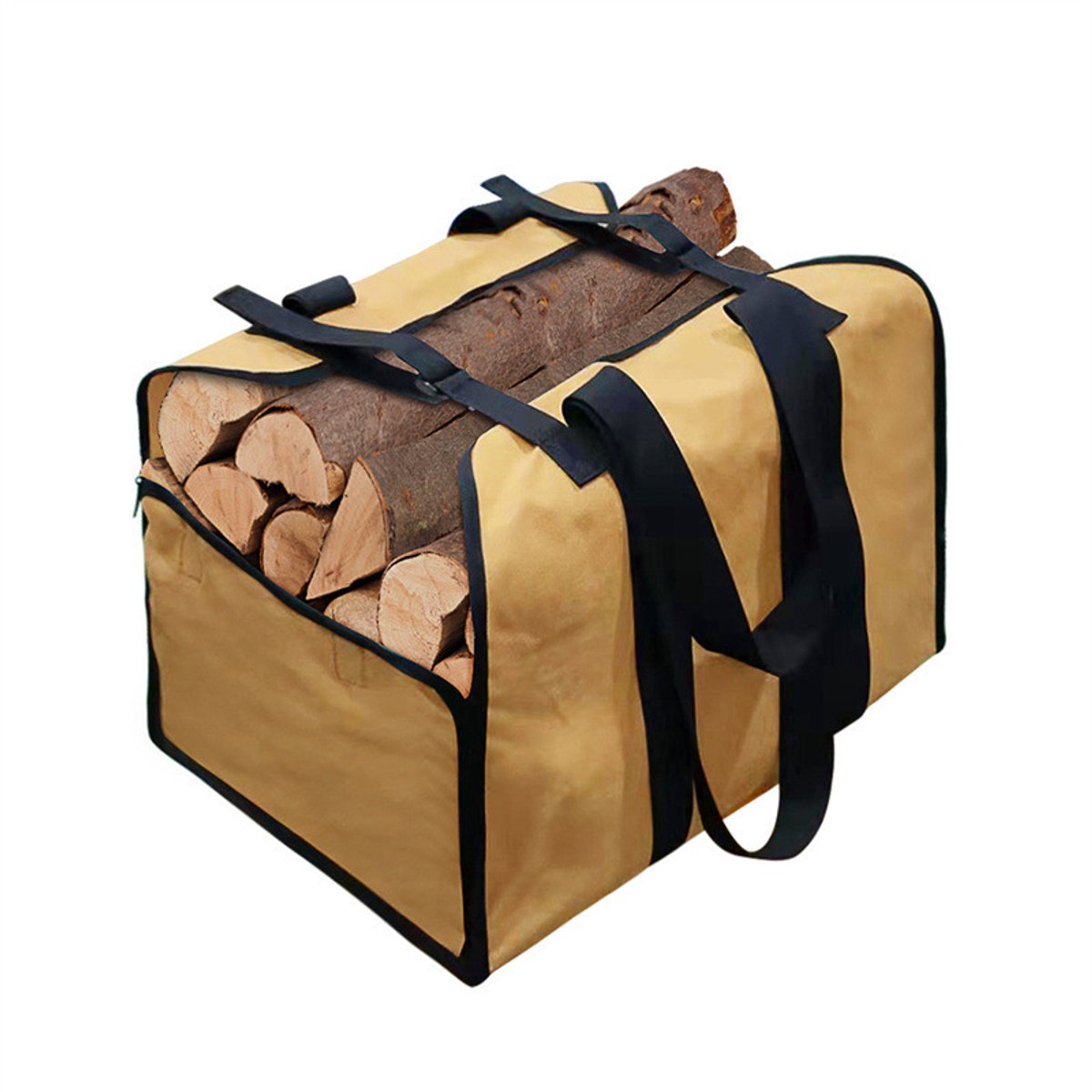 Opvouwbare canvas opbergtas Geschikt voor brandhout - kaki