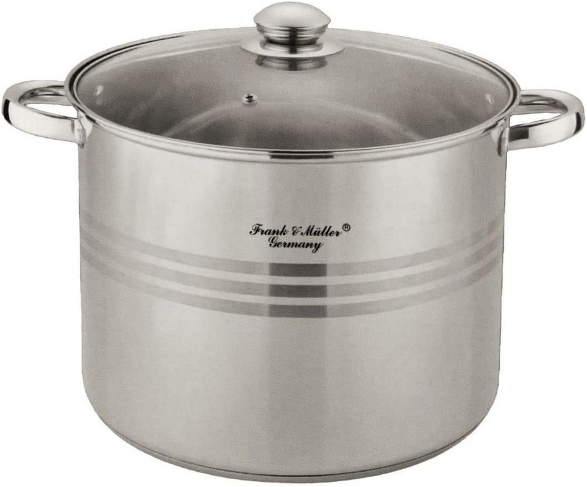 Grote Soeppan RVS met Glazen Deksel - Geschikt voor Inductie en Alle Warmtebronnen (22 cm)
