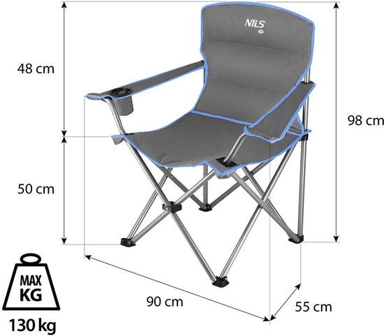 Opvouwbare Campingstoel met Bekerhouder - Comfortabel & Draagbaar van Merkloos — afbeelding 2