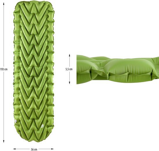 NILS CAMP NC4005 - Luchtmatras - Groen - 193cm - Nylon TPU van Merkloos — afbeelding 5