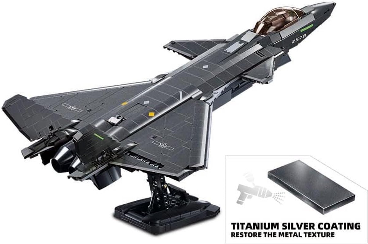 Sluban ModelBricks J20 Stealth fighter vliegtuig bouwspeelgoed - Constructiespeelgoed modelbouw - bouwdoos met 1007 bouwstenen - M38-B1187 vanaf 12 jaar — afbeelding 4