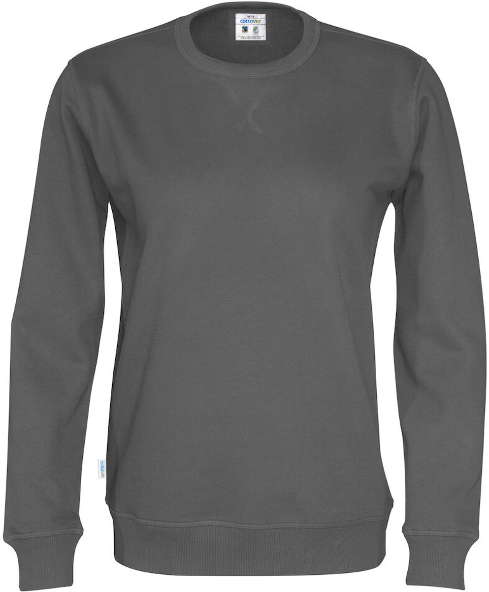 Cottover SWEATER CREW NECK UNISEX - GOTS GECERTIFICEERD 141003 - Antraciet - S