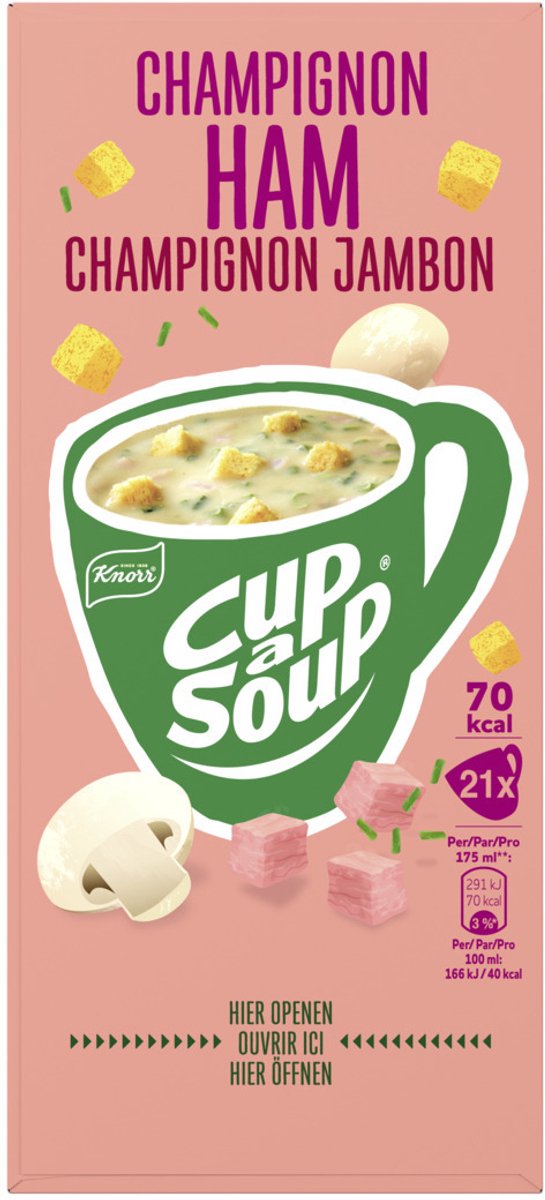 Cup a soup knorr champignon ham 175ml | 4 stuks