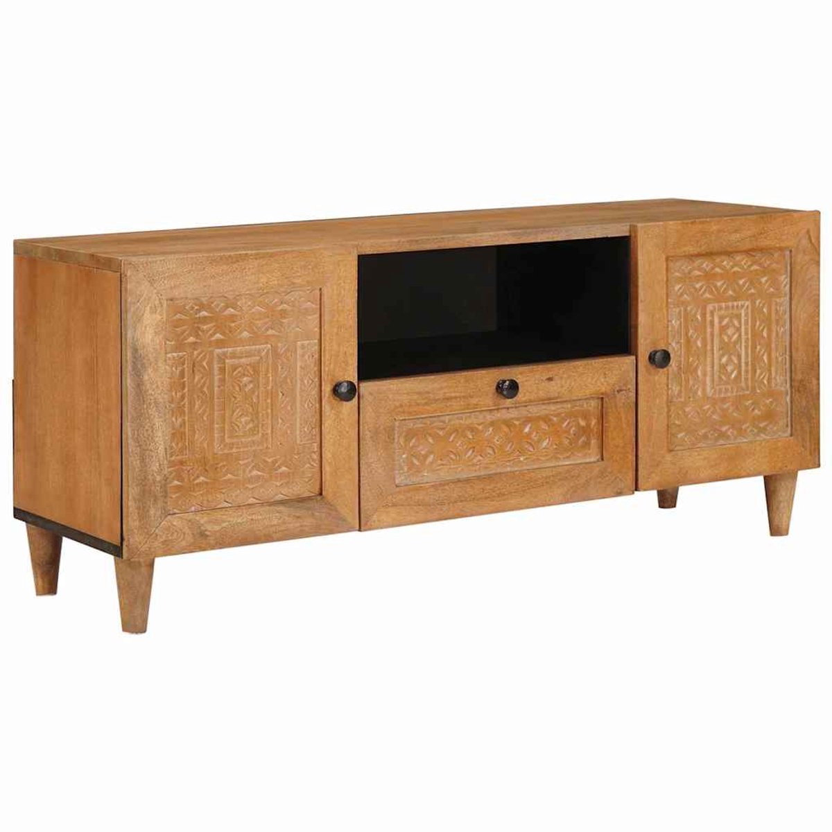 vidaXL - TV - Eenheden - met - lade - Lichtbruin - 105 - x - 33 - x - 46 - cm - Bewerkt - hout