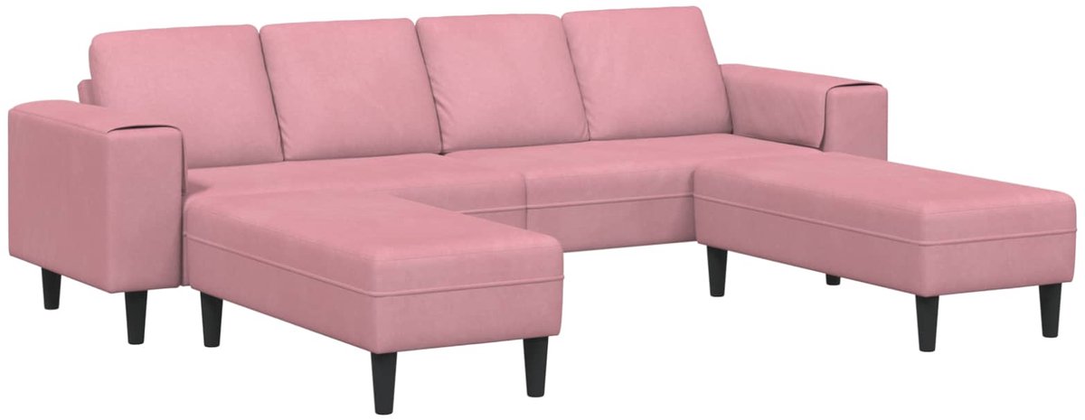 vidaXL - Woonkamerbank - 3 - pcs - Roze