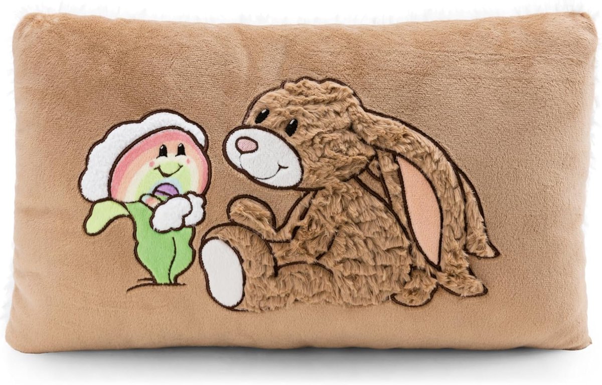 Zacht Knuffelkussen Haas Lopino 43 x 25 cm Bruin Pluchen Speelgoed voor Kinderen en Baby's