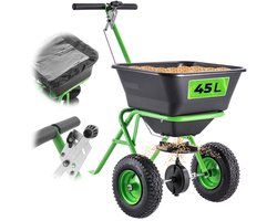 KADAX strooier 45 l met wielen, meststrooier voor gazonszaad, gazonmest, gazonkalk & strooizout, zoutstrooier, zaadstrooier voor gazononderhoud & winterdienst