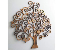 XXL Levensboom Wanddecoratie Hout - 70 cm - Binnen & Buiten