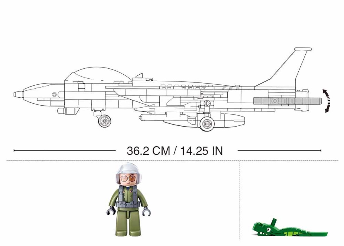 Sluban ModelBricks F-18 Tomcat Straaljager - Constructiespeelgoed modelbouw - bouwdoos met 404 bouwstenen - M38-B0755 - vanaf 8 jaar — afbeelding 4