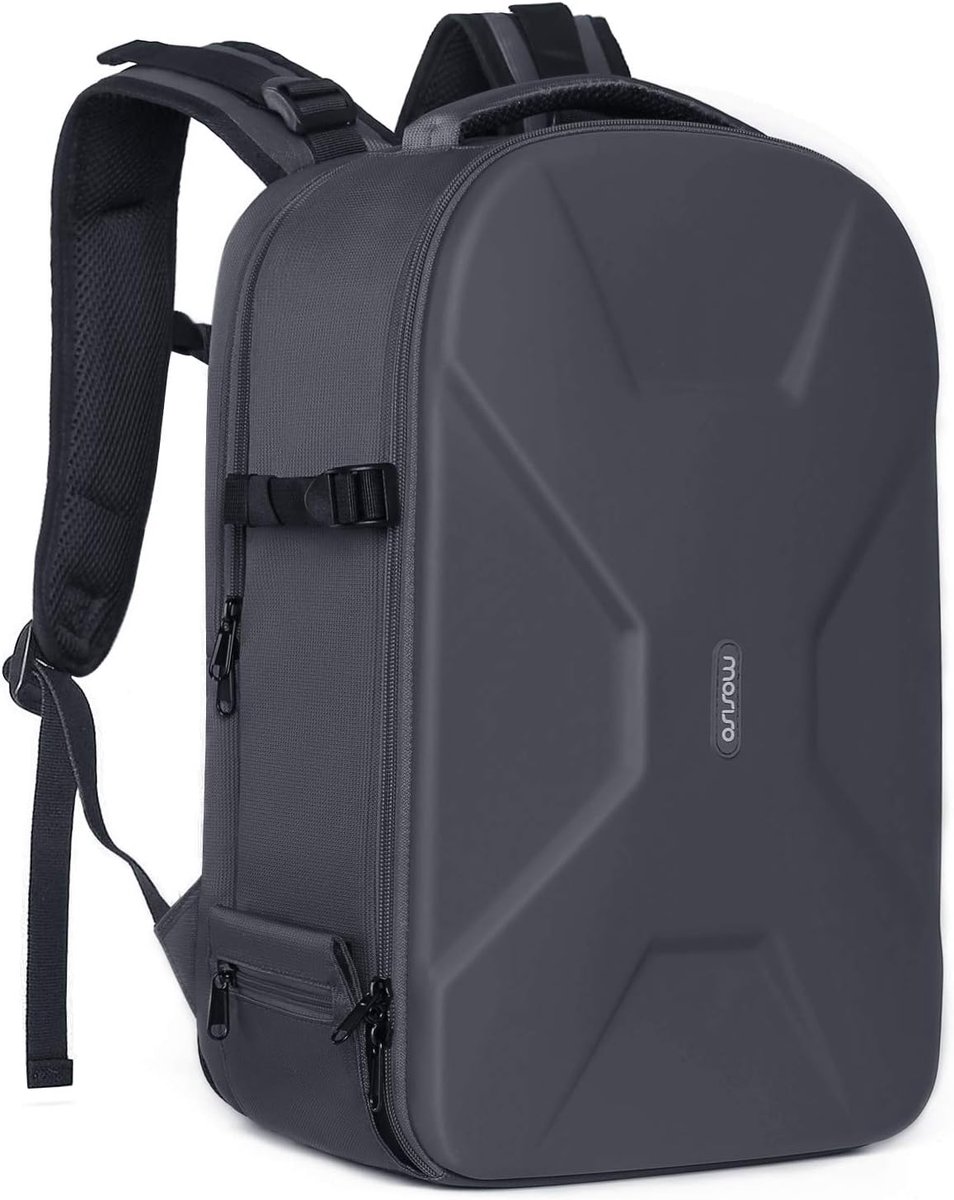 Kraftverdia® Cameratas Rugzak - DSLR/SLR/Spiegelreflex Fototas voor 15-16 inch Laptop - Waterdichte Hardcase met Statiefhouder en Laptopvak - Compatibel met Canon, Nikon, Sony en Drone - Opvouwbare Verstelbare Verdelers - Antidiefstal Vak - Zwart