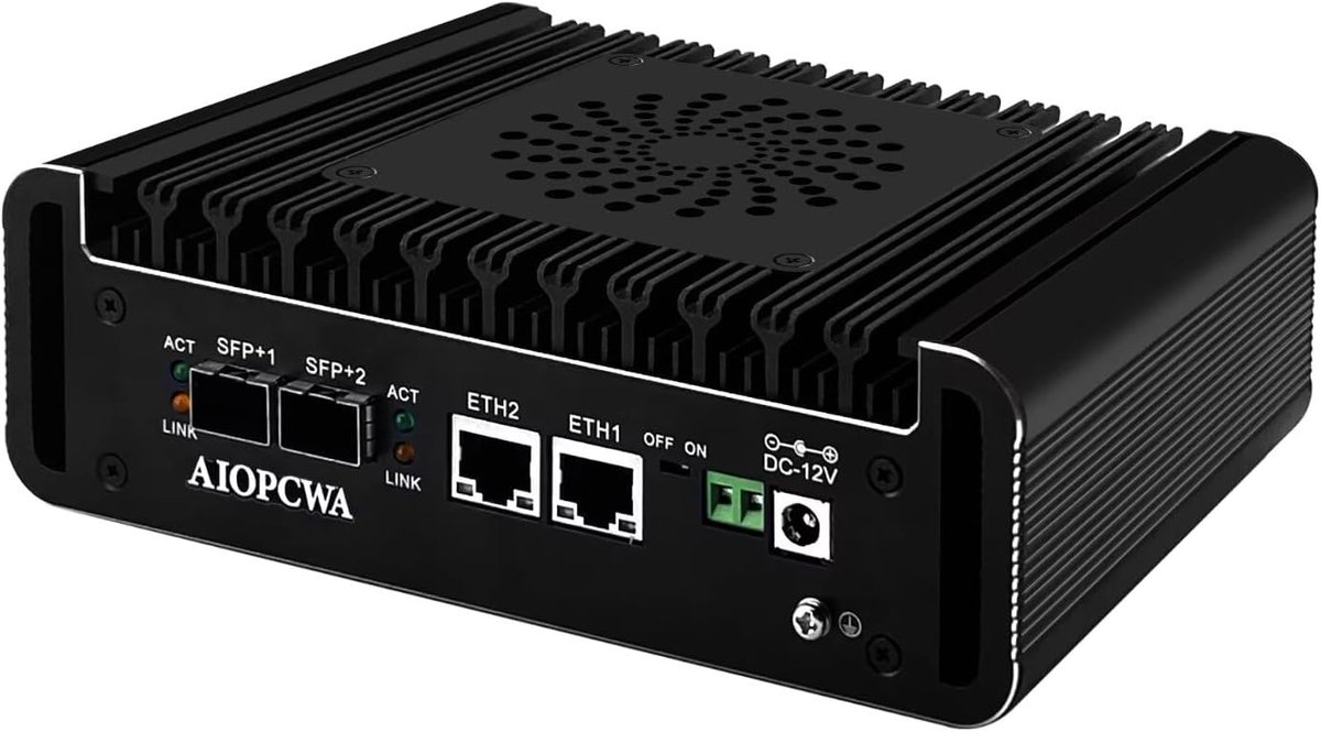 Mini PC - Compacte Computer - Netwerk Beheer - Dubbele 10GbE Poorten - 177 x 12 x 55 cm - Zwart