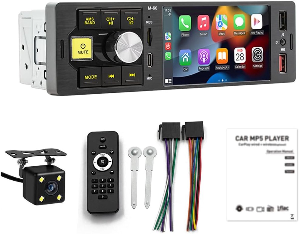 Autoradio Bluetooth - MP3 Speler - Veilig Rijden - HD Touchscreen - 1 Din