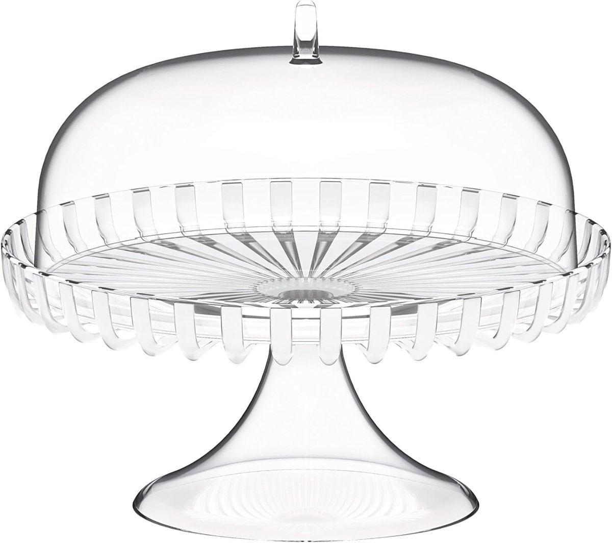 Etagère met stolp voor fruit en gebak, transparant, 31 cm