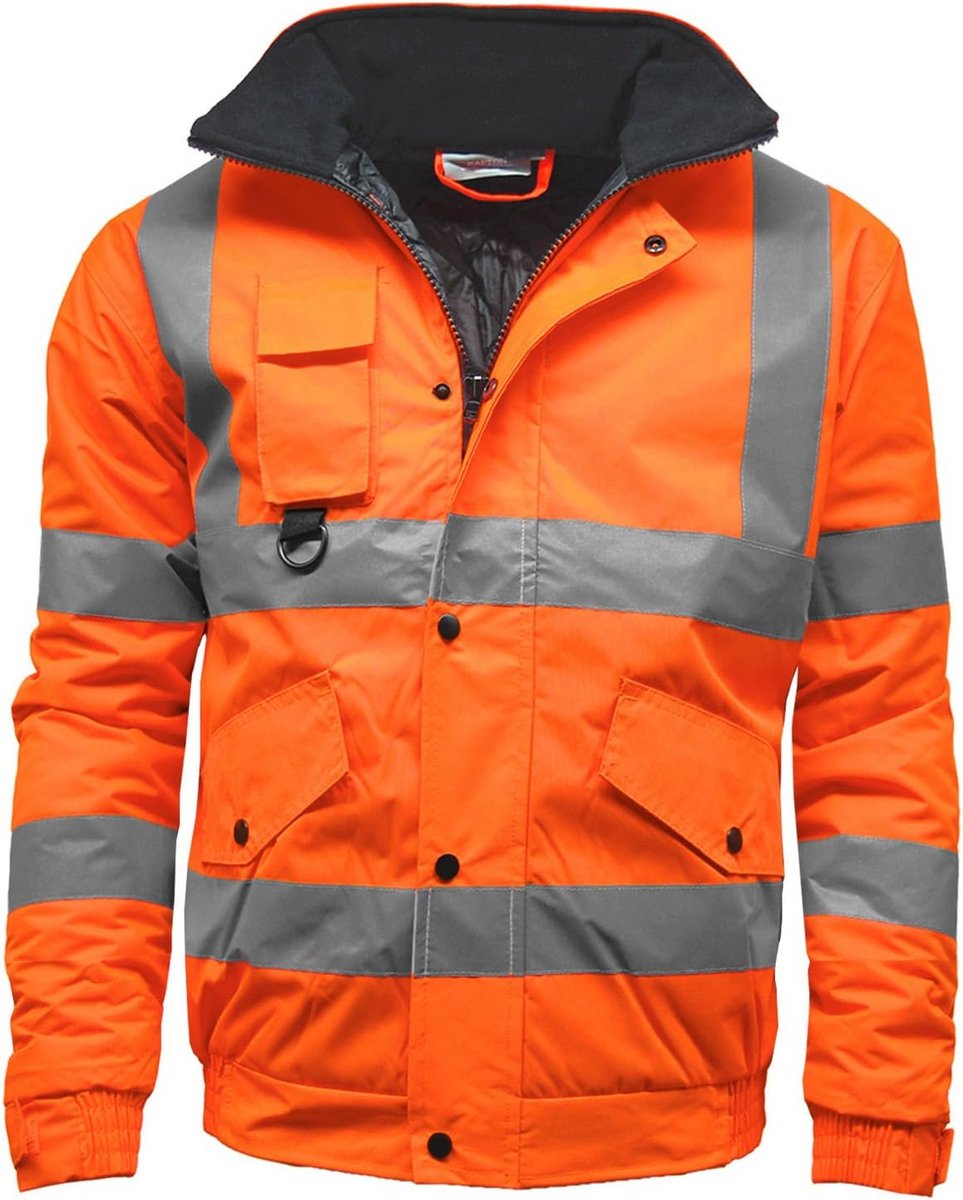 Werk Jas - Veiligheidskleding Bomber - Hoge Zichtbaarheid - Waterdichte Oxford Shell - Oranje