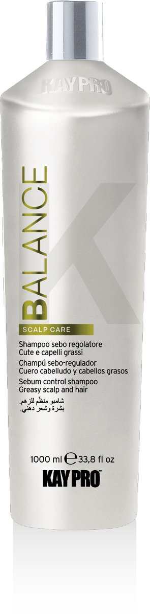 KayPro Vettig Haar Shampoo 1000ml - Balance Shampoo - Ontvettende Shampoo - Shampoo Tegen Vet Haar