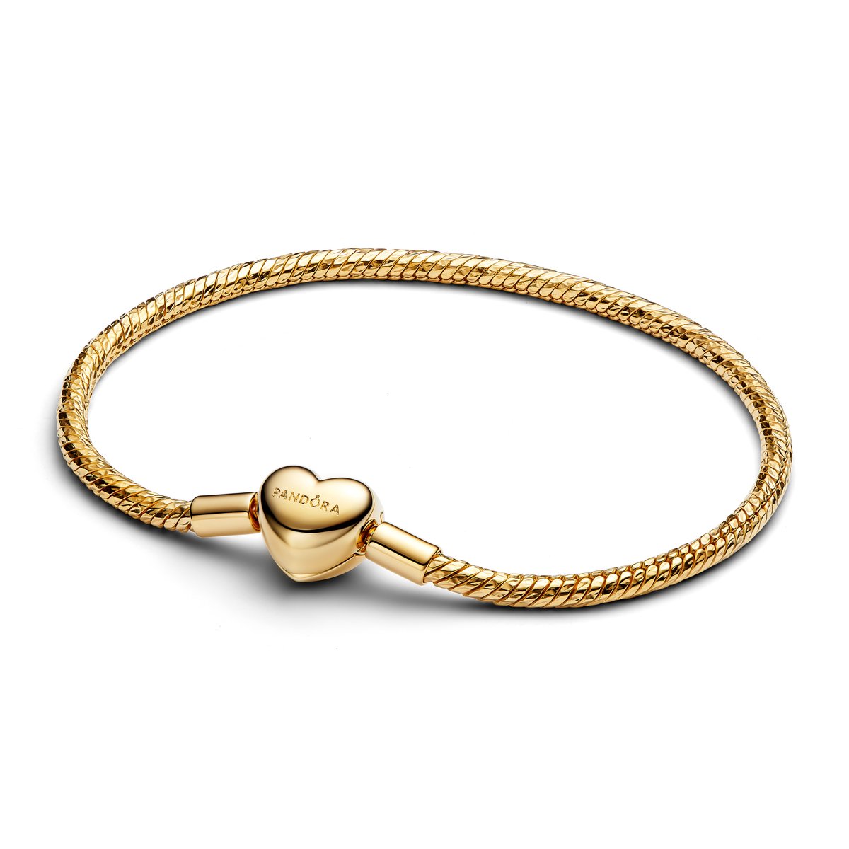 Pandora 564236C00-20 - Slangen schakel hartsluiting - Zilver - Goudkleur verguld - Armband-20 cm