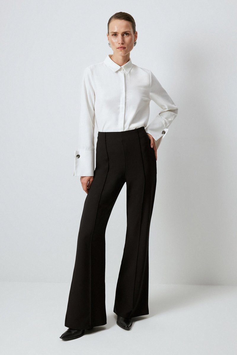 Touché Privé - Crêpe broek met siernaden - Zwart - Dames