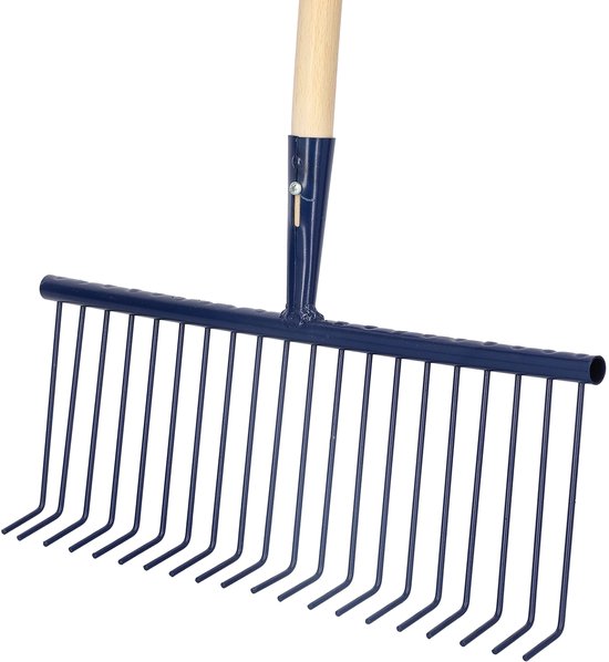 KOTARBAU® Tuinhark, Bladhark, Staal, 40,5 cm, Donkerblauw, Bladhark Met Houten Steel, 143 cm, Metalen Hark, Voor Tuin, Stevige Hark van Merkloos	 — afbeelding 2