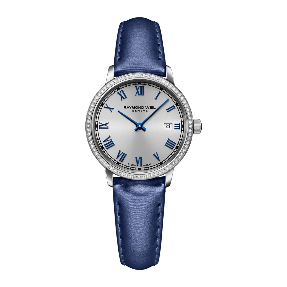 Raymond Weil Toccata 5985-SCS-00653 Horloge - Leer - Blauw - Ø 28 mm