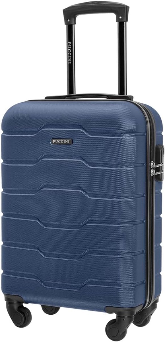 Koffer met harde schaal 4 stuursystemen handbagage licht reiskoffer M L XL blauw (7a) kabinenkoffer maat M