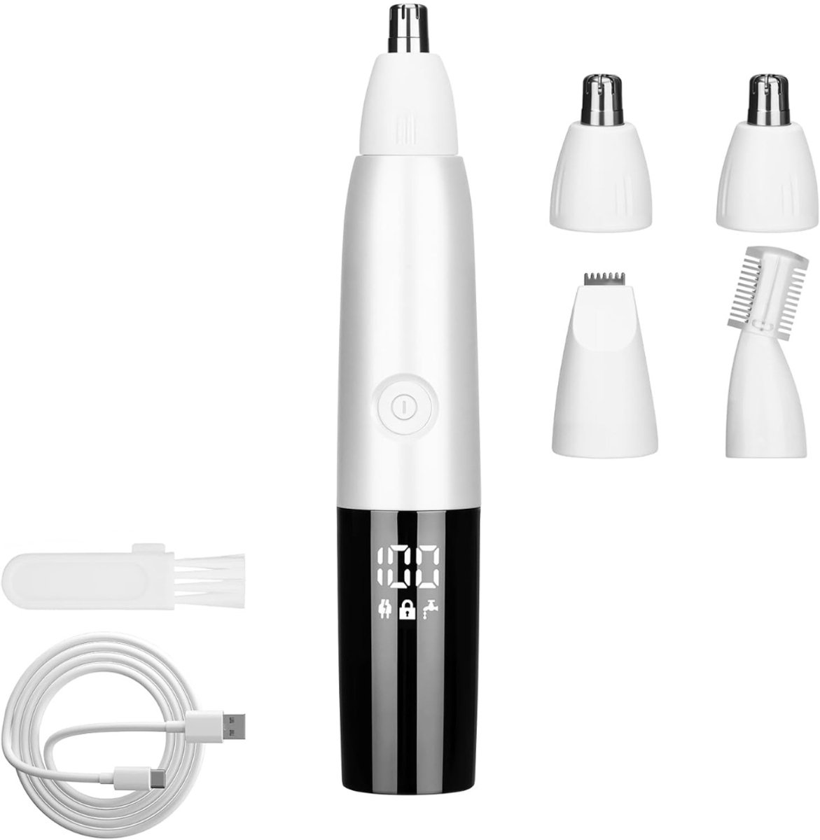 CLVP® Wenkbrauw Trimmer - Precisietrimmer - Neushaartrimmer - Oortrimmer - Waterdicht - Oplaadbaar -Wit