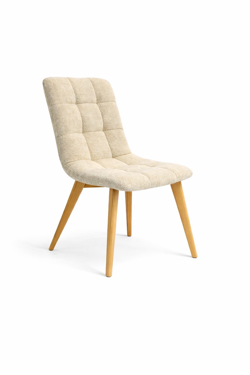 TeakOne - Set Van 2 - Javea lux - houten poten - Champagne Beige - Comfortabele stoel voor eetkamer of keuken