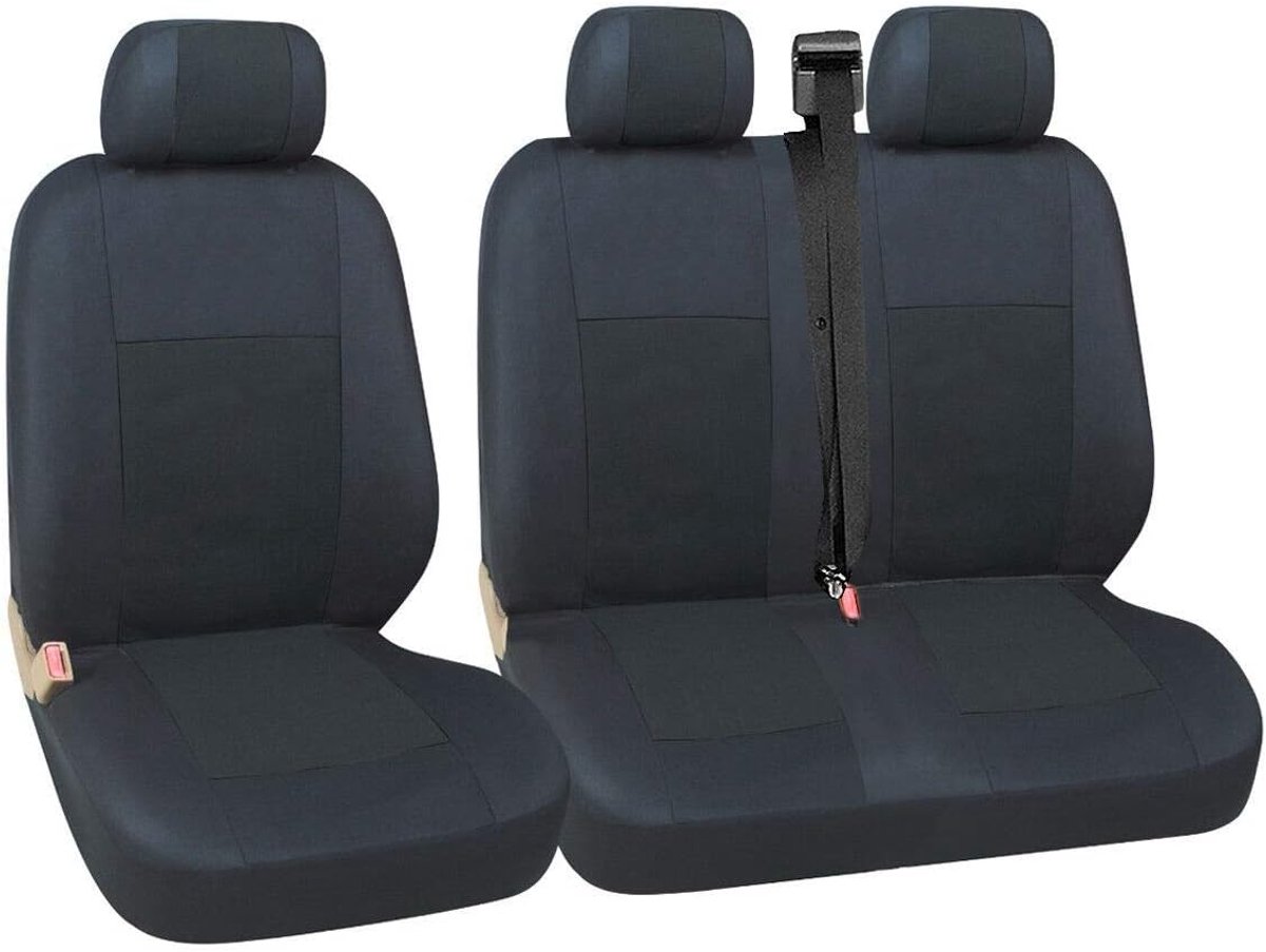 Universele Kunststof Autostoelhoes Set - Zwart - Bestelwagen en Busmodel