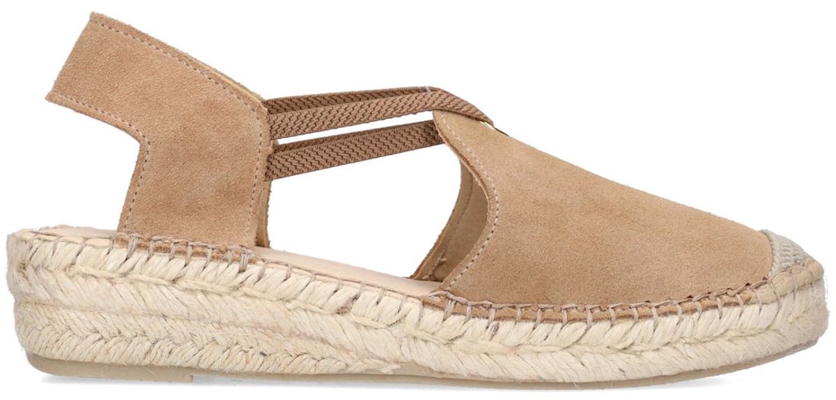 Manfield - Dames - Taupe suède sleehakken - Maat 41
