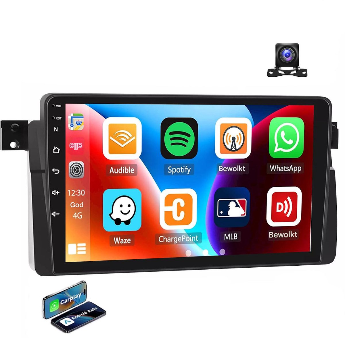 ESSGOO Carplay Autoradio radiogeschikt voor BMW 3 Serie E46 en Rover 75 MG ZT 1998 - 2006 - 2GB + 32GB - Autoradio met navigatie - radio scherm - Android 15 - radio scherm - Bluetooth WIFI RDS FM - Achteruitrijcamera