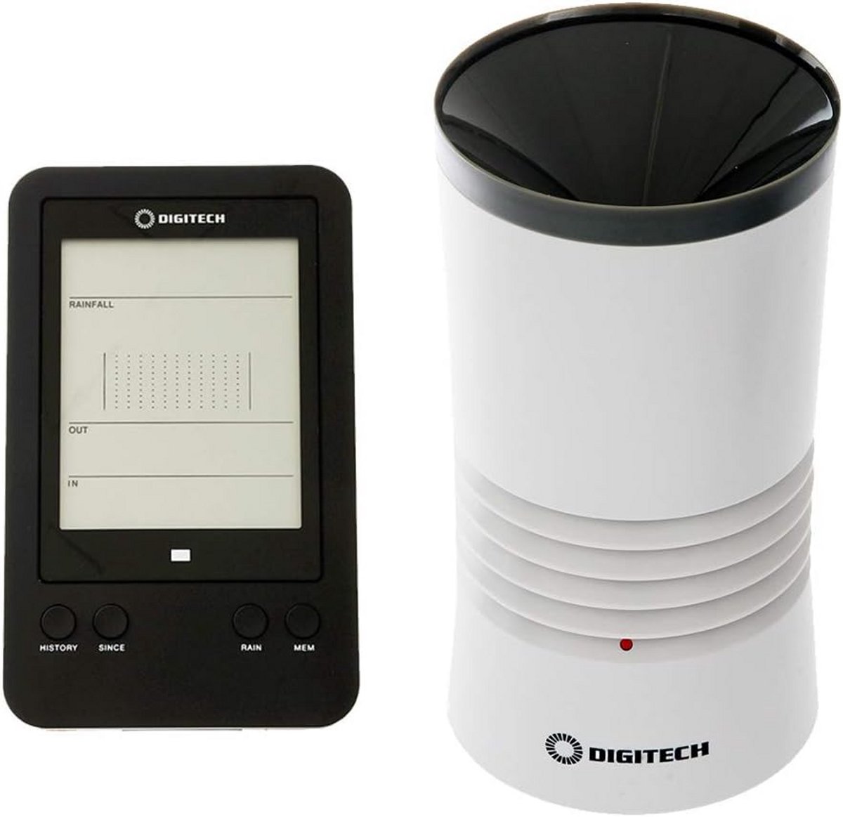 Draadloze Regenmeter met Temperatuurmeting en Geheugenfunctie