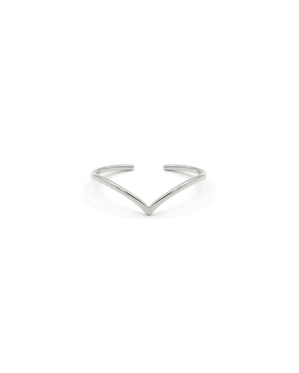 Mint15 Verstelbare ring v-vorm 'Wish' - Zilverkleur RVS/Stainless Steel