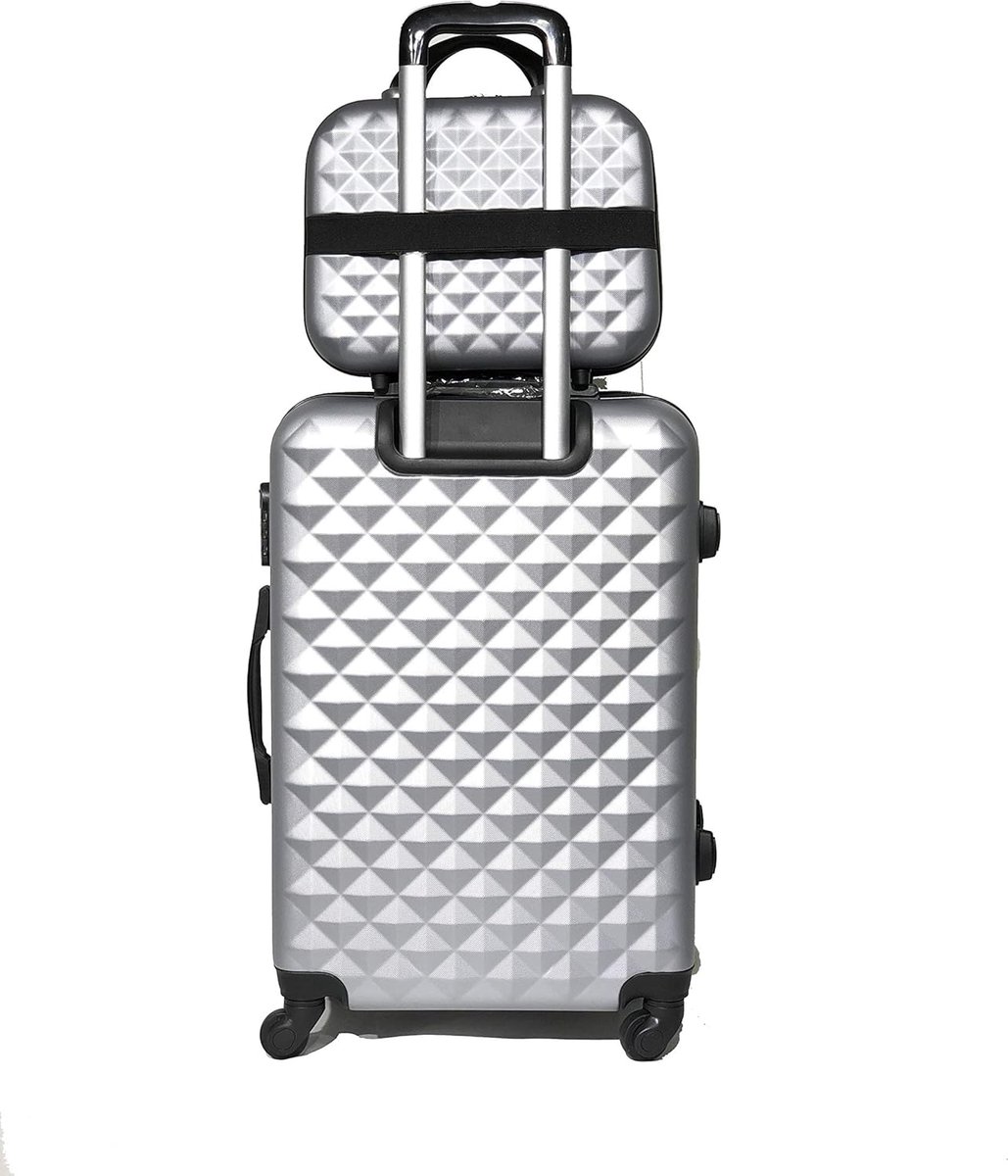 Middelgrote Reiskoffer 65 cm met Bijpassende Make-up Tas