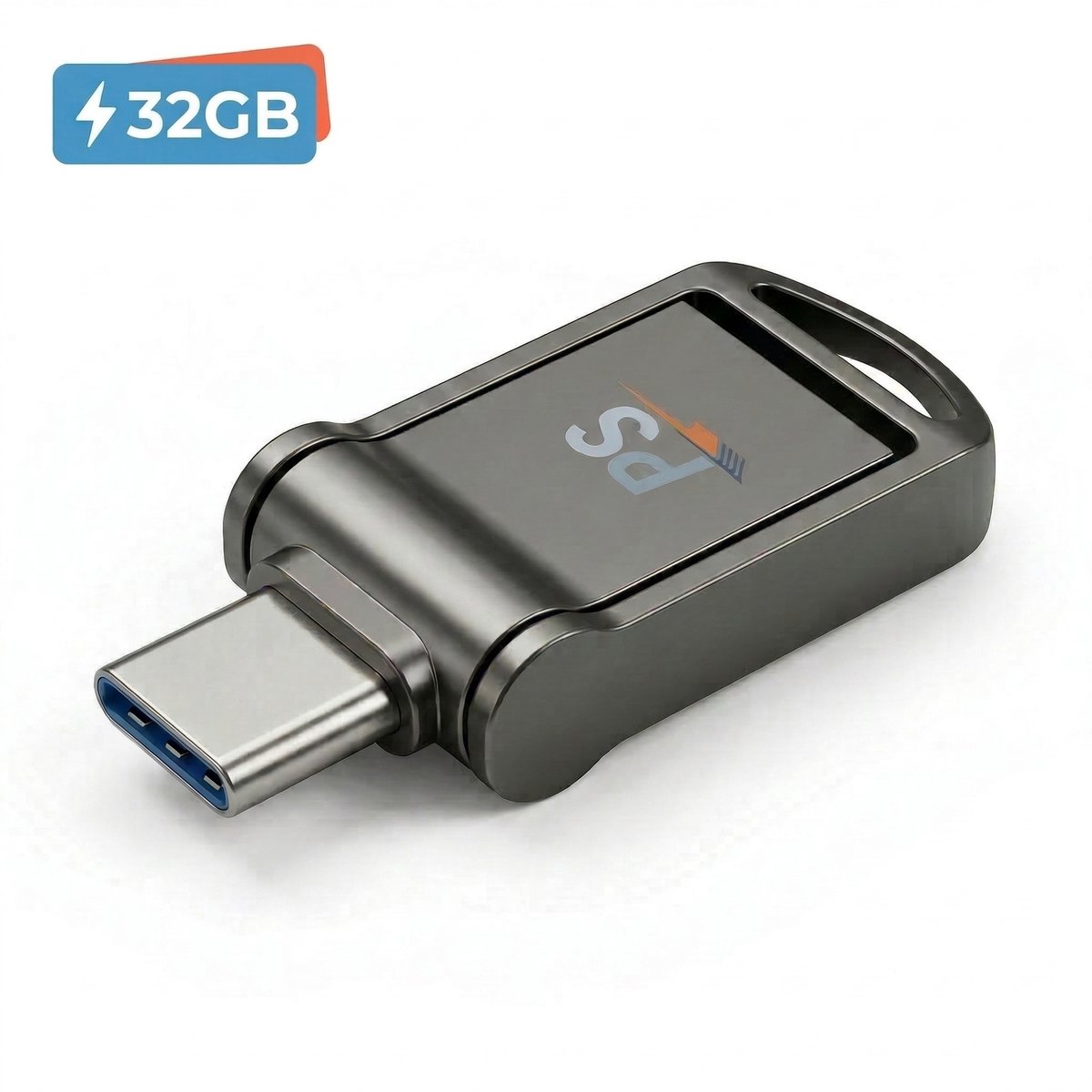 Perfect Speed Mini USB-stick 32GB - USB-C & USB-A - 960 mbps - Extreem klein - Black Edition